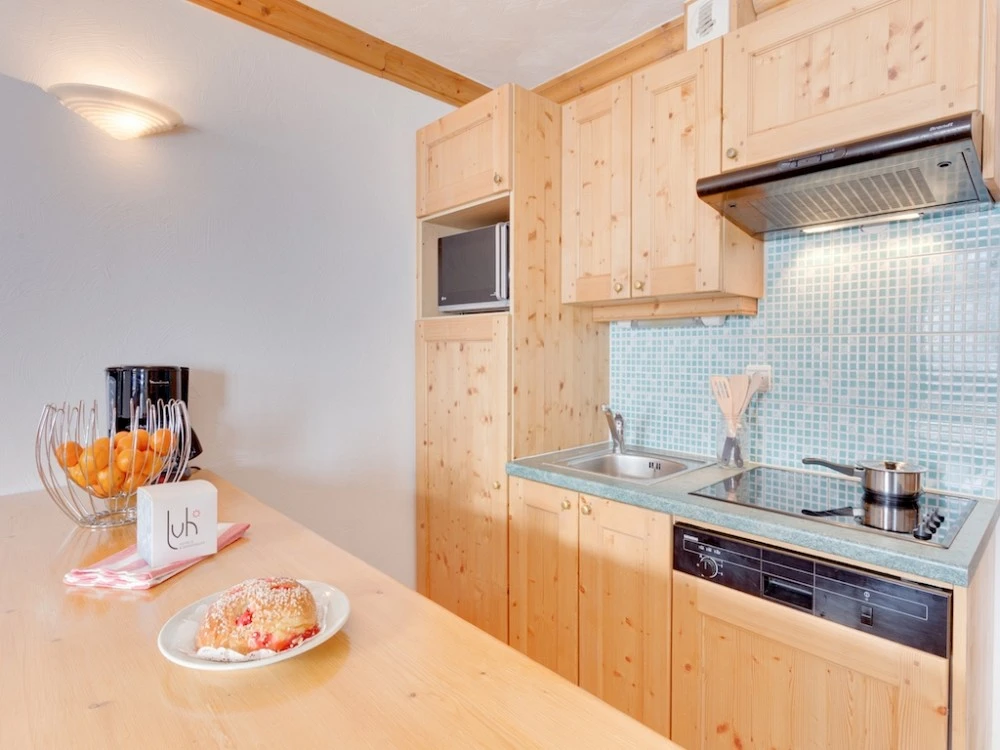 Les Chalets L'adonis - keuken met oven en magnetron