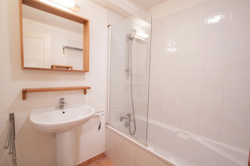 Demi Chalets Le Petit Bonheur - badkamer met wastafel