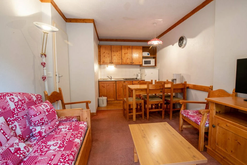Les Chalets du Thabor - woonkamer met tv