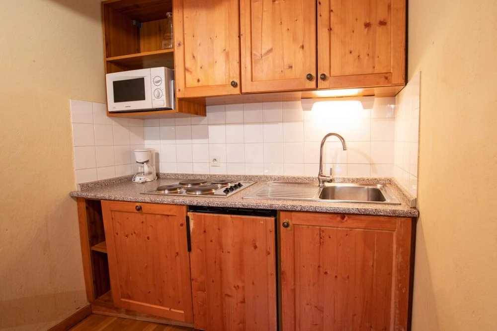 Les Chalets du Thabor - keuken met koffieapparaat