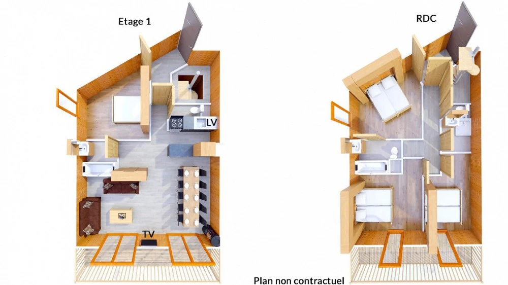 Les Balcons de Val Thorens Spa 3-kamer apt. + mezzanine voor max. 8 pers. map