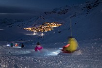 Val Thorens - s'nachts sleeën door de bergen