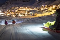 Val Thorens - s'nachts sleeën door de bergen 2