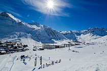 Tignes - piste in de bergen