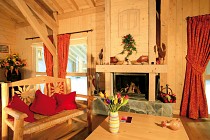 Les Fermes de Samoens - openhaard in de woonkamer
