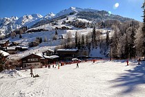 La Clusaz - piste langs de bomen