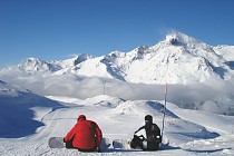 Val Cenis - Even rusten tijdens het snowboarden