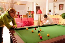 Les chalets des Marmottes - De lounge met snookertafel