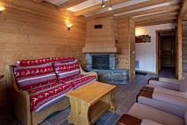 Chalet Bouquetin - woonkamer met openhaard